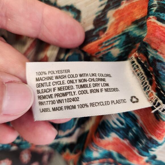 XHILARATION Vintage Boho Sleeveless Tie Waist Kimono Duster Womens S/M Multi - Picture 5 of 10